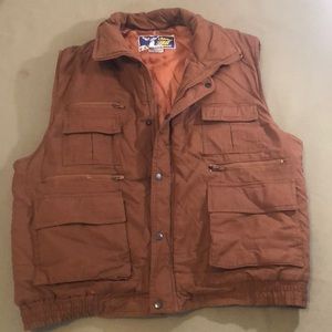 STAG HILL by Haband, Cargo snap and zipper closure  brown color Size LARGE VEST